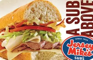 Jersey Mike's credit $25.00, United States